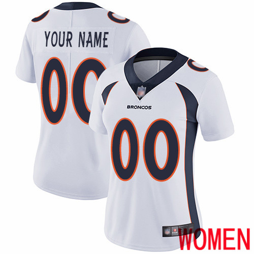 Women Denver Broncos Customized White Vapor Untouchable Custom Limited Football Jersey->customized nfl jersey->Custom Jersey